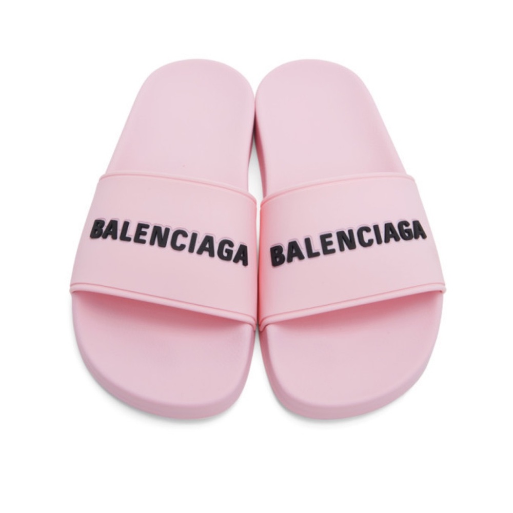 Balenciaga Light Pink Logo Slides